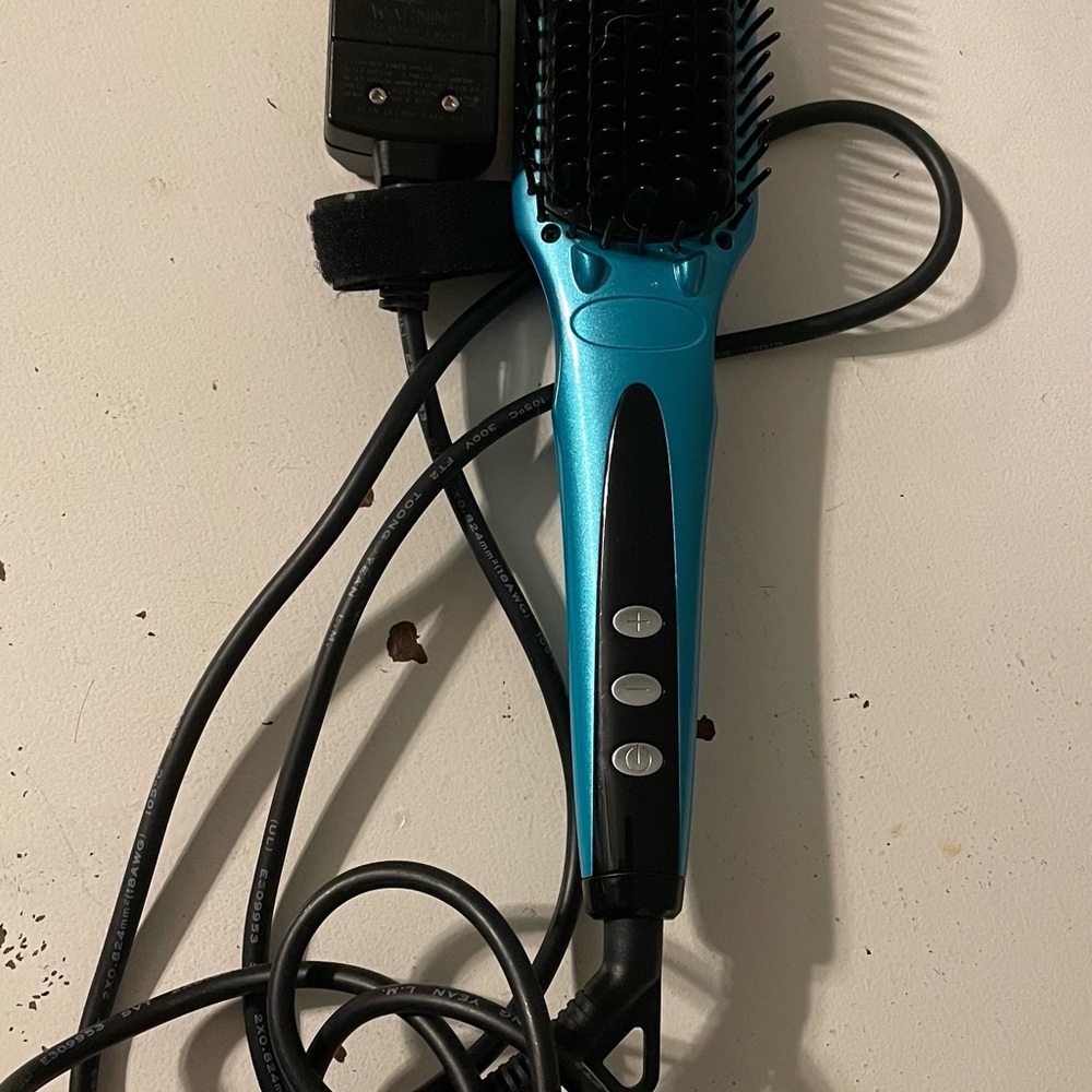 Electric Blue Hair Straightening Brush